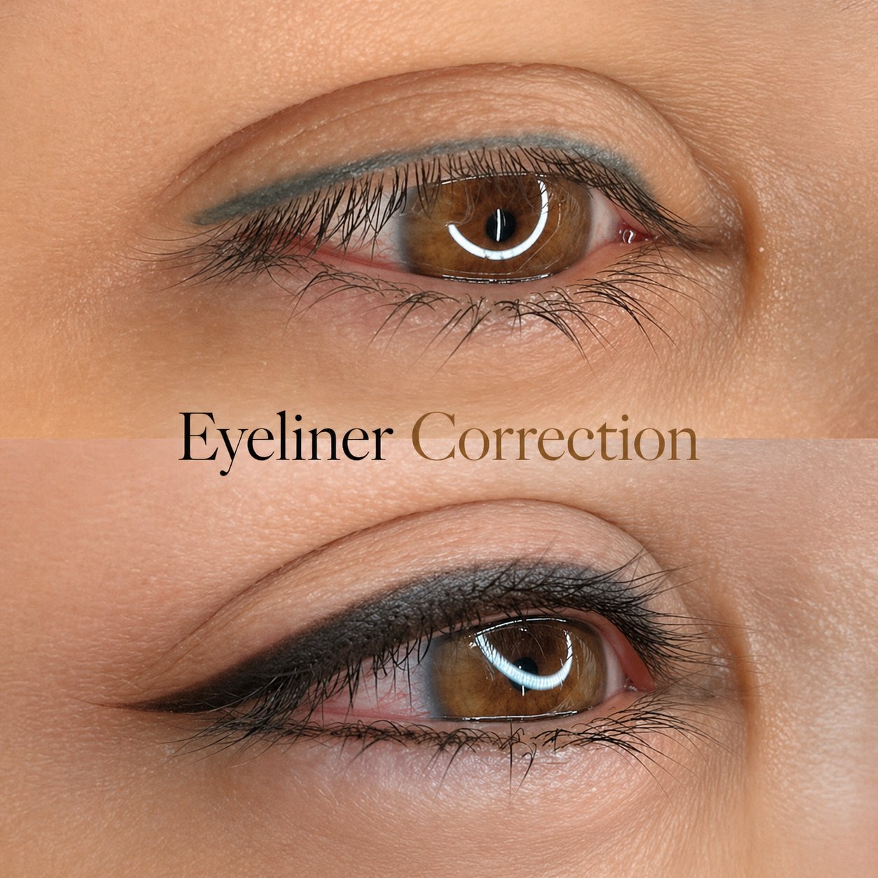 Eyeliner correction — refining shape, color, and definition
