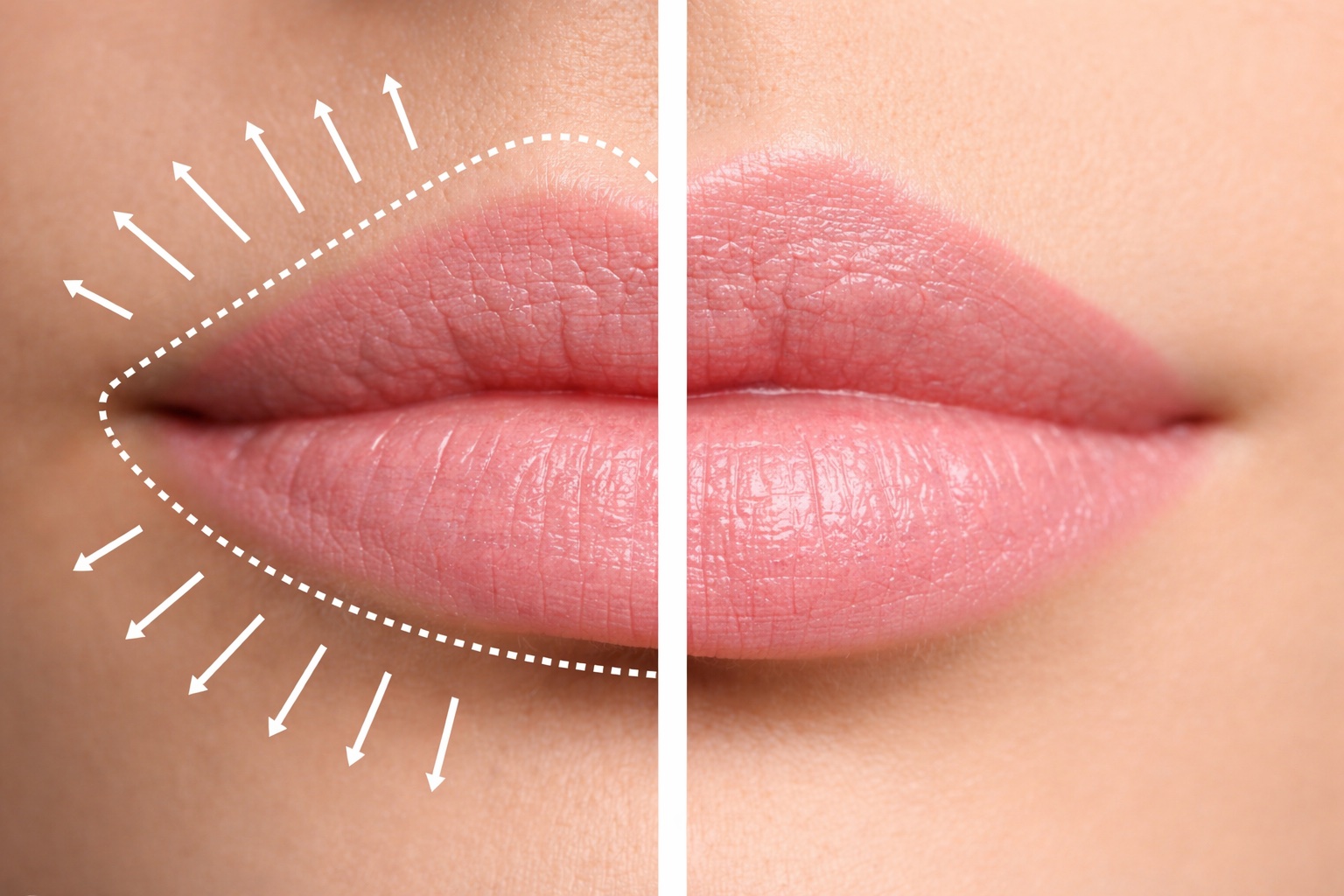 Lip blush enhancement result — soft, natural healed color